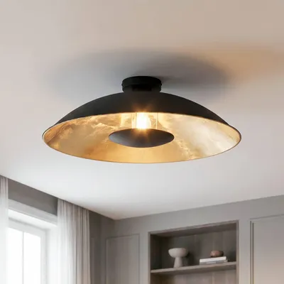 Produktbild von Lindby Deckenlampe Emilienne, schwarz/gold, Metall, Ø 60 cm