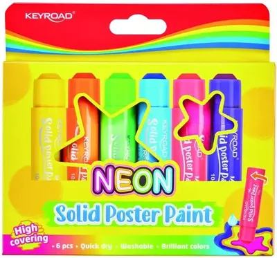 Produktbild von Plakatfarben Neon Stick 10g 6 Farben
