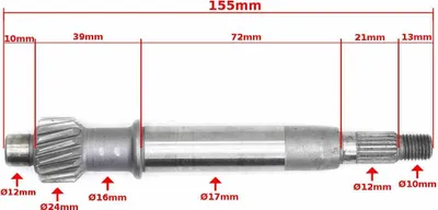 Image de ARBRE DE TRANSMISSION GY6 RESSORT 155 mm