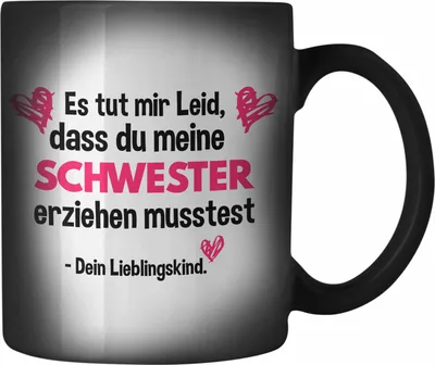 Produktbild von Trendation - Lieblingskind Muttertag Farbwechsel Zauber-Tasse Geschenk Kinder Sohn Tochter Mama Farbwechsel Zauber-Tasse mit Spruch (Schwarz)