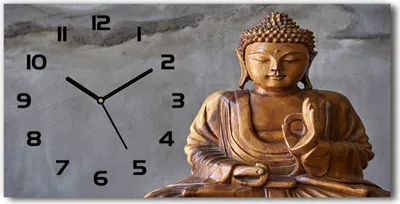 Produktbild von Wanduhr aus Glas – 60x30 cm - Glasbild - Glasuhr - Gehärtetes Glas - schwarze-zeiger - Holzbuddha