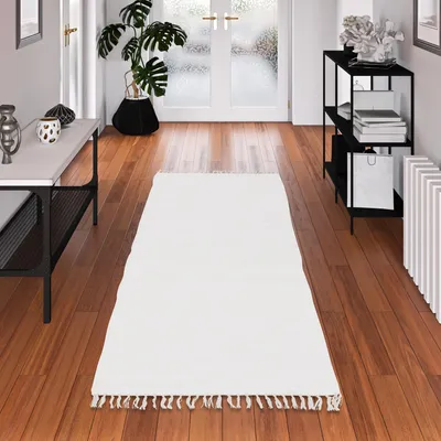 Produktbild von Baumwolle Natur Teppich Läufer Jolly Baumwolle Weiss, Größe:70x250 cm