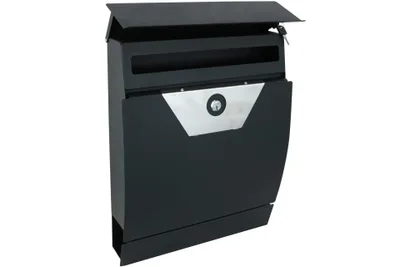 Produktbild von Kynast Briefkasten mit Edelstahlapplikation matt-schwarz 613-400693