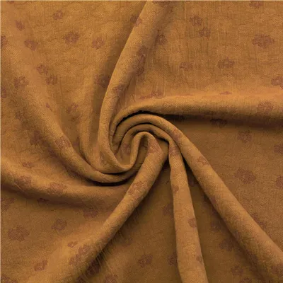 Musselin Jacquard Double Gauze ab 1m x 1,4m Oeko-Tex Double Face Design Baumwollstoff Meterware braun