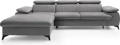 Produktbild von Linksseitiges Ecksofa aus hellgrauem Velours - SAMARA by Pascal Morabito