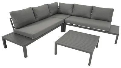 Produktbild von Eck-Loungeset Sofa & Tisch 229 x 74 x 229 cm Aluminium Polyester Grau