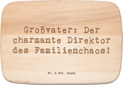 Produktbild von Mr. & Mrs. Panda Frühstücksbrettchen Spruch Großvater Direktor - Transparent - Geschenk, Geschenke, Familienmitglieder, Schneidebrett, vesperbrettchen, Holzbrett, Liebe