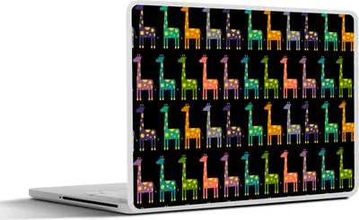 Produktbild von MuchoWow® Laptop Aufkleber Sticker Cover Regenbogen - Giraffe - Mädchen - Muster - Kinder 31x22.5 cm - Laptop-Deko