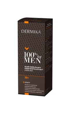 Obrázok produktu pre Dermika 100% For Men 30+ Krem silnie nawilżający i rewitalizujący dzień i noc, 50 ml