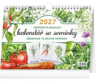 Image de NOTIQUE : Calendrier de planification mensuel avec graines, année 2027, format 30 x 21 cm