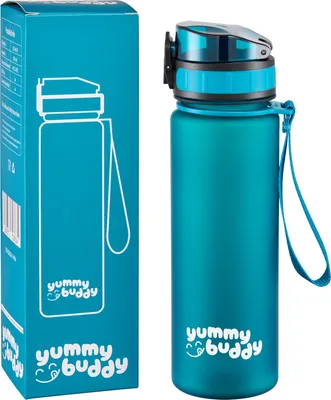 Produktbild von yummy buddy Trinkflasche Kinder Auslaufsicher 500 ml, BPA-Frei, Trinkflasche Schule zum Wandern & Fitnessstudio, Sport Trinkflasche mit Fruchteinsatz, Geschmacksneutrale Wasserflasche 500ml Petrol