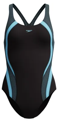 Image de SPEEDO QUANTUM RIB SPLICE - 1 pièce - Noir/Bleu clair - Noir/Bleu clair - Taille 40