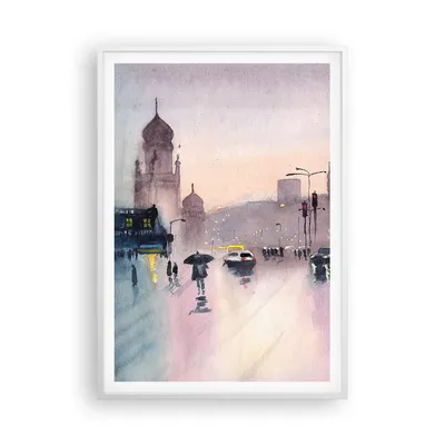 Produktbild von Gerahmtes Poster - Weißer Rahmen - Aquarell Stadt historische Denkmäler - 70x100 cm - Wand Bild - Wanddeko - Wandbilder - Kunstposter - Wandposter - Bilderrahmen - Bilder - P2WPA70x100-4579