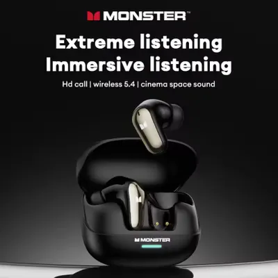 Produktbild von Monster MQT52 Bluetooth 5.4 In-Ear Kopfhörer – Kabellose Gaming & Musik Kopfhörer mit HiFi-Sound, Surround-Audio, Ultra-niedriger Latenz & Mikrofon.