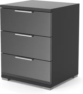 Produktbild von Vicco Nachttisch Florenz, 46.2 x 60 cm, Schwarz Hochglanz