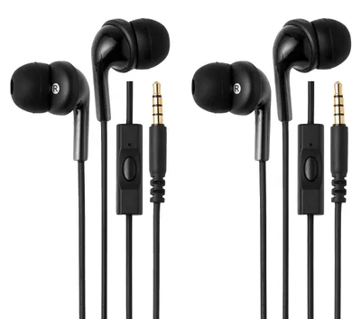 Image de A. Écouteurs filaires avec microphone, écouteurs intra-auriculaires, connecteur jack 3,5 mm