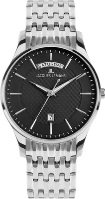 Jacques Lemans 1-2193F Herrenuhr London Quarz Stahl/Schwarz 1