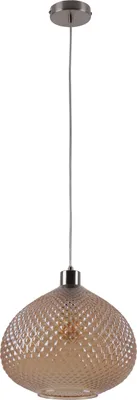 Produktbild von Näve Leuchten Pendelleuchte SURRAT mit E27 Pendelleuchte SURRAT mit E27 Pendelleuchten - Glas-Pendelleuchte "SURRAT" d: 29cm, Hängelampe im Orientalischer Stil, aus Metall, Glas und Kunststoff in braun, 130 cm hoch, Ø 29 cm, E27-Fassung