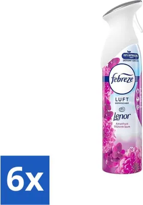 Produktbild von Febreze Amethyst Raumspray – Frischer Blumenduft – 300 ml - Vorteilspack - 6 Stücke