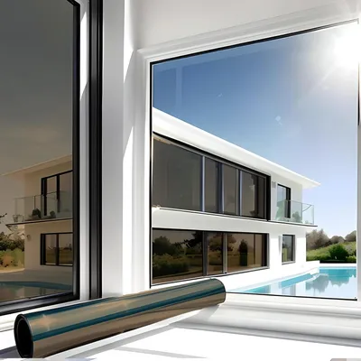 Produktbild von Spiegelfolie braun, 0,60x2 m, statisch haftend, UV-Schutz für Fenster