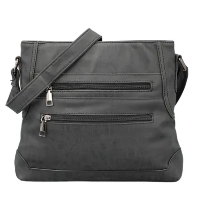 Produktbild von Damen Umhängetasche Schwarz 28x25x6cm Kunstleder Schultertasche Verstellbar