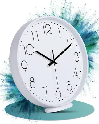 Produktbild von Moderne Wanduhr 20 cm - Stille Analoge Wanduhr in Weiß für Wohnzimmer