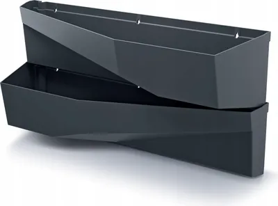 Two stacked modular planters for vertical gardening.