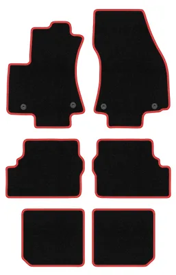 Immagine prodotto di Tappetini in moquette per OPel Zafira A 1999-2005 (Minivan 7osób) – set 4 pezzi, nero/rosso, su misura – Wielganizator CARLUX