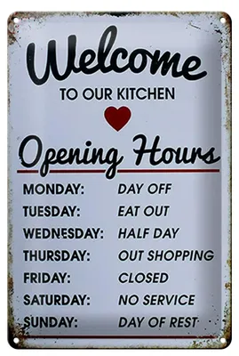 Produktbild von Blechschild Spruch 20x30cm welcome to our Kitchen Opening