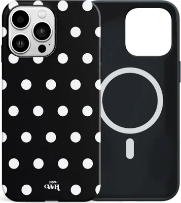 Produktbild von Polka Dots (Black) MagSafe - Double Layer  - Kompatibel mit iPhone 13 Pro Max