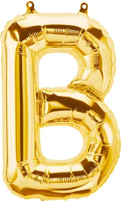 Immagine prodotto di Palloncino in foil lettera B, oro, 80 cm circa, da riempire con aria compressa