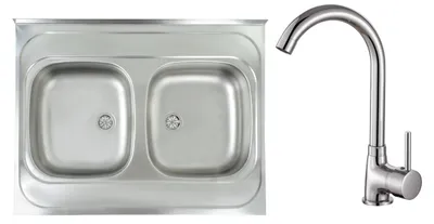 Obrázek produktu pro Dřez PRIMAL 2-komorový 80x60 nasazovací + Dřezová baterie KARINA