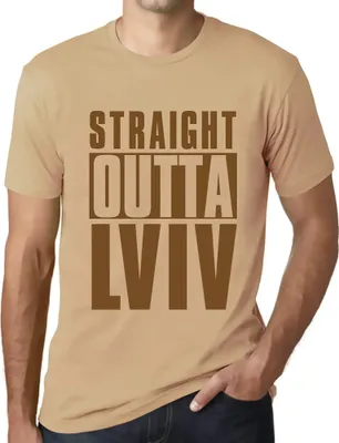 Produktbild von Herren Grafik T-Shirt Direkt aus Lemberg – Straight Outta Lviv – Öko-Verantwortlich Vintage Jahrgang Kurzarm Lustige Druck Geburtstag Geschenk Mann