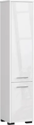 Produktbild von 3xEliving KORALIA D2 Hochschrank, Badezimmerschrank in weiß/weiß Hochglanz 140x30x30