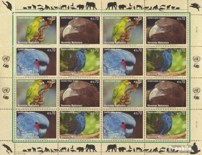 Produktbild von Briefmarken UNO - Wien 2011 Mi 732-735Klb Kleinbogen (kompl.Ausg.) postfrisch Vögel