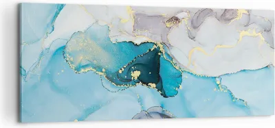 Produktbild von Bild auf Leinwand - Leinwandbild - Einteilig - Marmor Modern Blau - 100x40cm - Wand Bild - Wanddeko - Wandbilder - Leinwanddruck - Bilder - Wanddekoration - Leinwand bilder - Wandbild - AB100x40-4792