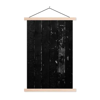 Produktbild von MuchoWow® Textilposter Schwarz - Weiß - Struktur - Design 60x90 cm mit holzfarbenen Rahmen - Textil
