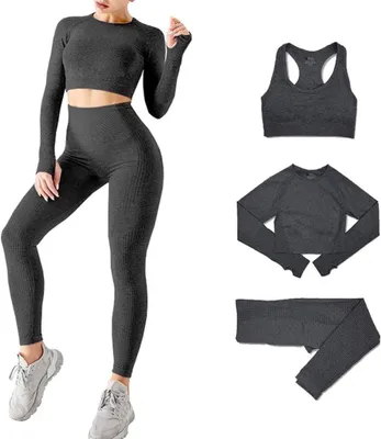 Produktbild von 3-teiliges Damen-Sportset mit Leggings und Sport-BH