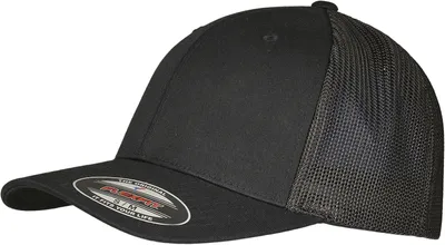 Produktbild von FLEXFIT 6511RM | Flexfit Trucker Recycled Mesh Cap - Farbe: Black/Black - Größe: L/XL