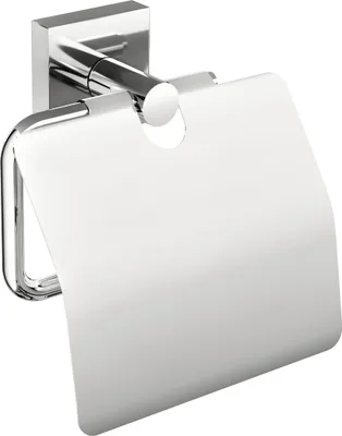 Produktbild von tesa EKKRO Toilettenpapierhalter mit Deckel, Chrom, wandmontierbar, ohne Bohren