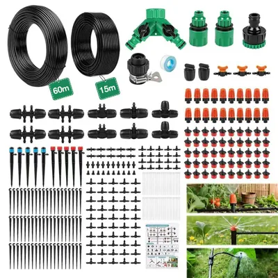 Productafbeelding van Bewateringsset voor druppelirrigatie, 315 stuks, 60 m + 15 m slang voor irrigatie