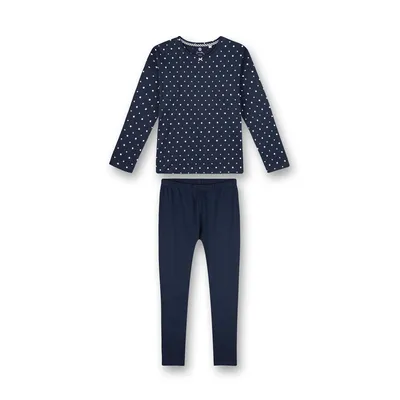 Produktbild von Sanetta Mädchen-Schlafanzug lang dunkelblau Dots-Allover 140