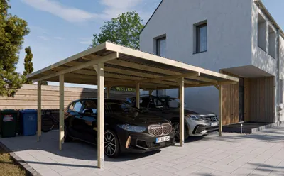 Produktbild von Holz-Doppelcarport EcoShield 595 x 495 cm, Fichte