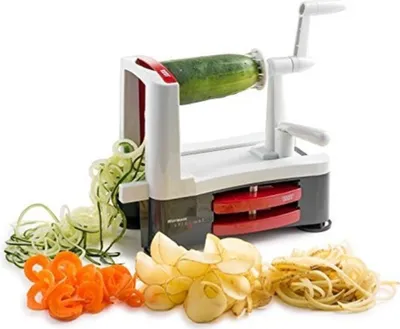 Image de Westmark 113-32260 Coupe-légumes SPIROMAT, rouge/blanc/gris (1 pièce)