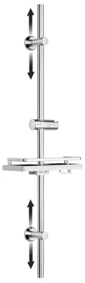 Duschstangen-Set 100 cm, Edelstahl, Chrom, mit Ablage und Handbrause