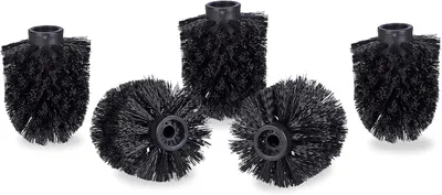 Immagine prodotto di Testina per spazzolino da WC, confezione da 5 pezzi - Spazzolini da WC con filettatura da 9-5 mm - Testina di ricambio con diametro di 7 cm - Colore: nero