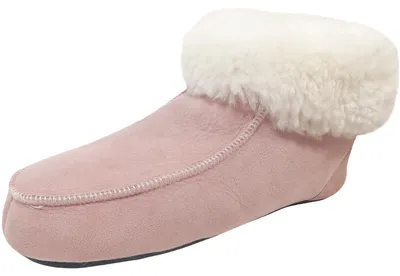 Produktbild von Fellhof Hüttenpatschen Damen Lammfell-Hausschuhe Rosa, 505-ROSA