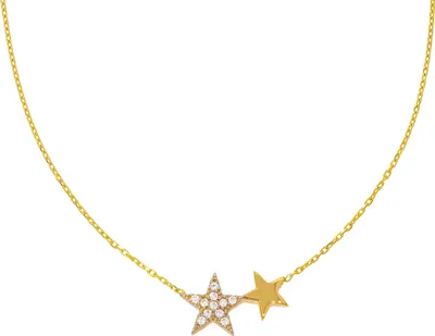 Produktbild von 585er Gold Kette mit Sterne Anhänger Zirkonia