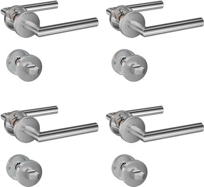 Produktbild von Badezimmernoppen-Set Edelstahl 4-teilig