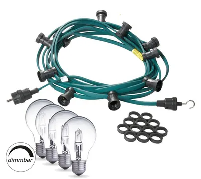 Produktbild von Illu-/Partylichterkette 50m - Außenlichterkette grün -  Germany - 50x dimmbare Halogenlampen
